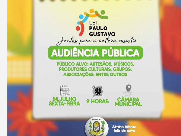 Participe da Audiência Pública sobre a Lei Paulo Gustavo